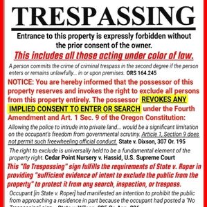 No Trespassing sign